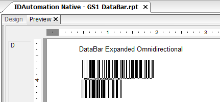 GS1 DataBar barcode in a Crystal Reports report