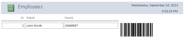 Barcode result in the access report