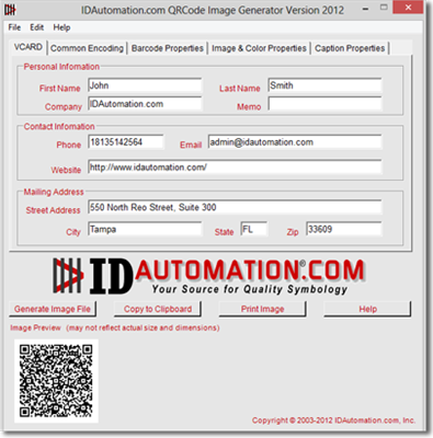 Linear + 2D Barcode Image Generator screenshot