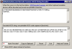 Barcode Scanner ASCII String Decoder