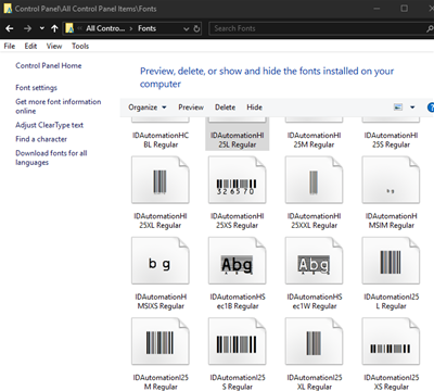 TrueType 1D Barcode Font Package