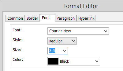 Setting the font size of the USPS IMb symbol.