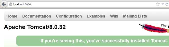 Verification that Tomcat is running