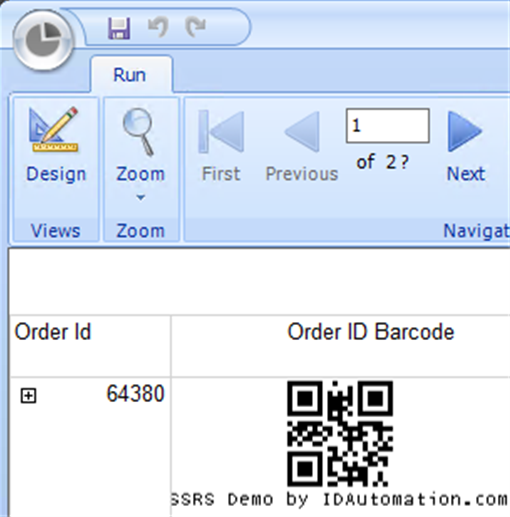 SSRS Barcode Generator Service