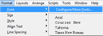 Add the IDAutomation font to the default menu.