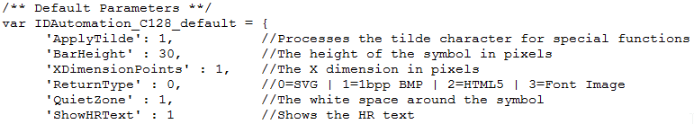 Options at the top of the referenced .js file. Options at the top of the referenced .js file.