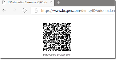 Streaming Barcode Server for IIS