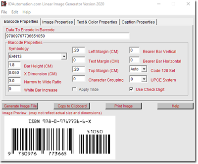 ISBN Book Barcode Package